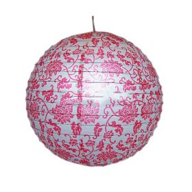 [Red flowers]Chinese/Japanese Style Decorative Hanging lantern Paper Lantern16" - Default