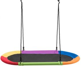 60 Inch Saucer Surf Outdoor Adjustable Swing Set - Multicolor