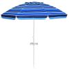 7.2 Feet Portable Outdoor Beach Umbrella with Sand Anchor and Tilt Mechanism - Navy