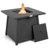 30 Inch Square Propane Gas Fire Table with Waterproof Cover - Black