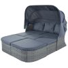 U_STYLE Outdoor Patio Furniture Set Daybed Sunbed with Retractable Canopy Conversation Set Wicker Furniture (As same as WY000281AAE) - as Pic