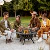 38in Metal Fire Pit with Cooking Grates Black - Black