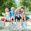60 Inch Saucer Surf Outdoor Adjustable Swing Set - Multicolor