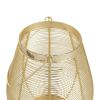 DecMode Gold Metal Decorative Candle Lantern with Thin Metal Handle - DecMode