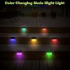 6Pcs Solar Powered Deck Lights Outdoor Acrylic Bubbles Decorative Step Fence Lamp IP55 Waterproof - black