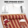 VEVOR Double Quilted Fabric Hammock with Hardwood Spreader Bar Detachable Pillow - Red and Orange - Without Bracket