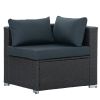 Patio Furniture, Outdoor Furniture, Seasonal PE Wicker Furniture, 7 Set Wicker Furniture With Tempered Glass Coffee Table - as Pic