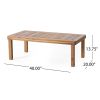 Teak Acacia Wood Loveseat and Coffee Table Set with Cream Cushions - as Pic