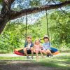 60 Inch Saucer Surf Outdoor Adjustable Swing Set - Multicolor
