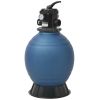 Pool Sand Filter with 6 Position Valve Blue 18 inch - Blue