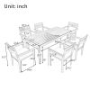 [Not allowed to sell to Wayfair] Acacia Wood Outdoor Dining Table And Chairs Suitable For Patio; Balcony Or Backyard - Grey
