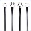 Set of 6 RC String Light Pole;  9 FT Lighting Stand ;  LED Solar Bulbs for Parties;  Christmas - five-pointed star