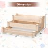 3-Tier Wooden Raised Garden Bed for Backyard Patio Gardening - Natural
