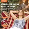 VEVOR Double Quilted Fabric Hammock with Hardwood Spreader Bar Detachable Pillow - Red and Orange - Without Bracket