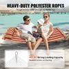 VEVOR Double Quilted Fabric Hammock with Hardwood Spreader Bar Detachable Pillow - Red and Orange - Without Bracket
