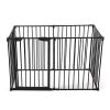 Metal Baby Playpen Fireplace Safety Fence;  Extra Wide Barrier Gate for Indoor Baby/Pet /Christmas Tree XH - black-6 pieces