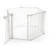 Metal Baby Playpen Fireplace Safety Fence;  Extra Wide Barrier Gate for Indoor Baby/Pet /Christmas Tree XH - white-6 pieces