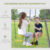 3 in 1 Kids Metal Swing Set for Backyard with Swing Seat, Glider and Climbing Ladder, Heavy Duty Metal Frame for 4 Children - as Pic