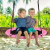40 Inch Flying Saucer Tree Swing Indoor Outdoor Play Set - Pink