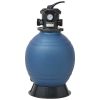 Pool Sand Filter with 6 Position Valve Blue 18 inch - Blue