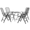 5 Piece Patio Dining Set Expanded Metal Mesh Anthracite - Anthracite