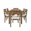 [Not allowed to sell to Wayfair] Acacia Wood Outdoor Dining Table And Chairs Suitable For Patio; Balcony Or Backyard - Burly Wood
