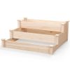 3-Tier Wooden Raised Garden Bed for Backyard Patio Gardening - Natural