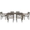 [Not allowed to sell to Wayfair] Acacia Wood Outdoor Dining Table And Chairs Suitable For Patio; Balcony Or Backyard - Grey