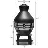 Patio Wood Burning Chimneys Fireplace - Black