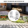 4 Feet Outdoor Heavy Duty Steel Firewood Wood Storage Rack - Black