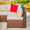 Nestl 7 Piece Patio Furniture Wicker Conversation Set, Brown/ Beige - as Pic