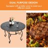 35.5 Feet Patio Fire Pit Dining Table With Cooking BBQ Grate - Black