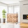 5 Feet Firewood Storage Log Rack - Black