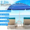 7.2 Feet Portable Outdoor Beach Umbrella with Sand Anchor and Tilt Mechanism - Navy