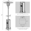 48,000 BTU Standing Outdoor Heater Propane LP Gas Steel with Table and Wheels - Silver