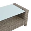 Patio Furniture, Outdoor Furniture, Seasonal PE Wicker Furniture, 6 Set Wicker Furniture With Tempered Glass Coffee Table - as Pic
