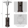 48,000 BTU Standing Outdoor Heater Propane LP Gas Steel with Table and Wheels - Brown