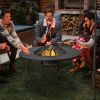 35.5 Feet Patio Fire Pit Dining Table With Cooking BBQ Grate - Black