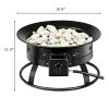 58,000BTU Firebowl Outdoor Portable Propane Gas Fire Pit with Cover and Carry Kit - Black