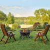 38in Metal Fire Pit with Cooking Grates Black - Black