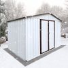 Metal garden sheds 6ftx8ft outdoor storage sheds white+offee - as Pic