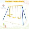 Metal Swing Set for Backyard with 2 Swing Seats and 2 Glider Seats - Blue