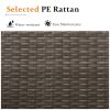2 Pieces Patio Furniture Sets with Coffee Table PE rattan Water Resistance - Blue - as Pic
