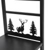 Wrought Iron Log Rack, Firewood Storage Holder, Heavy Duty Log Bin, Fireside Log Carrier for Fireplace Stove Accessories Christmas Pattern - Black