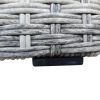 5 Pieces PE Wicker Sectional Sofa Set with Gray Cushion - as Pic