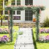 81 Inch Garden Arbor Metal Archway for Climbing Plants - Black