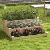 3-Tier Wooden Raised Garden Bed for Backyard Patio Gardening - Natural