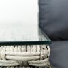 5 Pieces PE Wicker Sectional Sofa Set with Gray Cushion - as Pic
