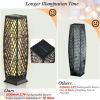 2 Pieces Solar-Powered Diamond Wicker Floor Lamps with Auto LED Light - Brown