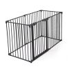 Metal Baby Playpen Fireplace Safety Fence;  Extra Wide Barrier Gate for Indoor Baby/Pet /Christmas Tree XH - black-6 pieces
